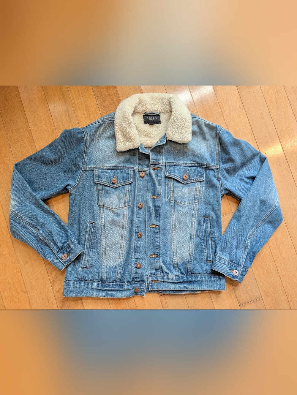 Triot Jean Jacket with Faux Sherpa Collar